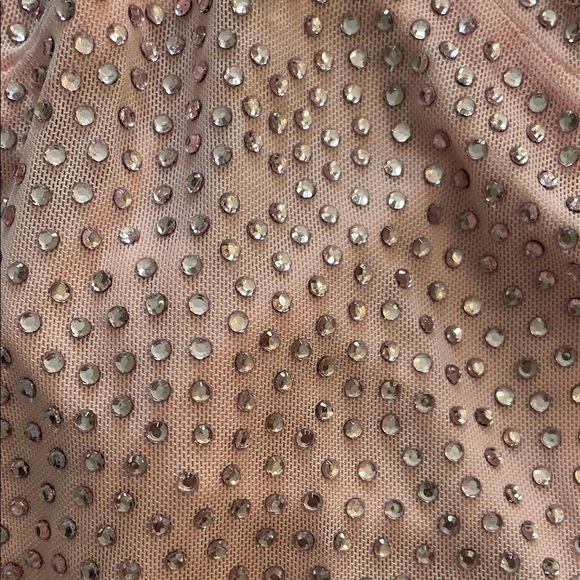 Chic Pink Rhinestone Mini Dress - Picture 5 of 5